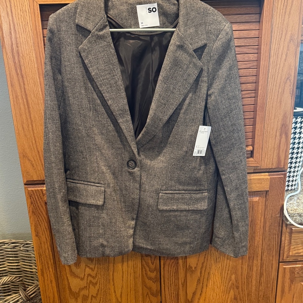 NWT SO Women's Charcoal Blazer
